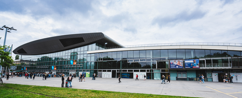 Außenansicht der Max-Schmeling-Halle