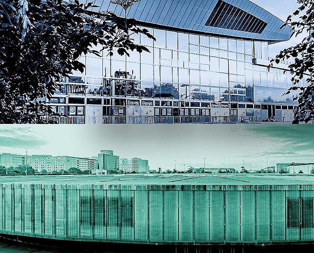 © Andreas Budtke und Markus Werner Max-Schmeling-Halle und Velodrom auf einem Bild.