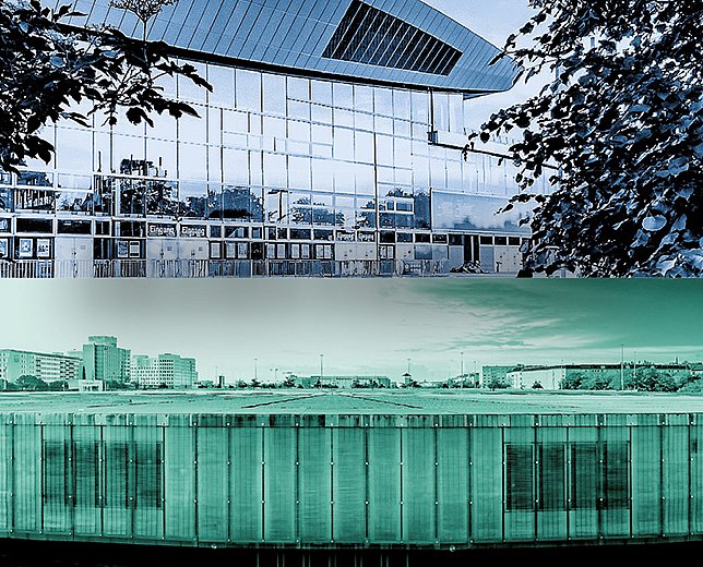 © Andreas Budtke und Markus Werner Max-Schmeling-Halle und Velodrom auf einem Bild.